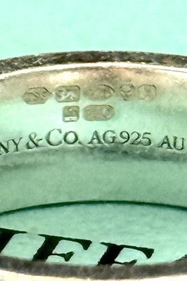 Tiffany & Co. 18Ct 18K Gold and Silver T Wide Band Ring size K UK Hallmarked