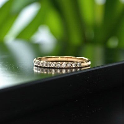 15 Diamond 0.45ct Gold Stacking Ring Size K