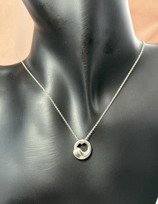 Authentic Tiffany & Co - Elsa Peretti Eternal Circle Pendant & Tiffany Chain