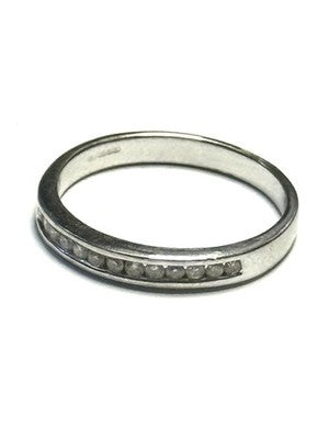 Sleek White Gold Channel 0.4ct Diamond Half Eternity Stacking Ring