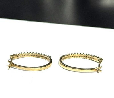 28 Diamond Studded 9ct Gold Hoop Earrings