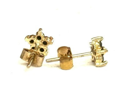 Sparkling Sapphire Flower 9ct Gold Stud Earrings