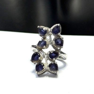 Stunning Blue Amethyst Multi Gem Floral Design Ring