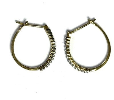 28 Diamond Studded 9ct Gold Hoop Earrings