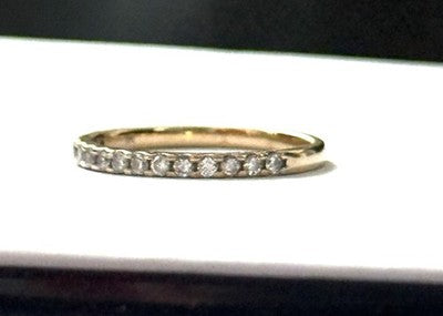 15 Diamond 0.45ct Gold Stacking Ring Size K