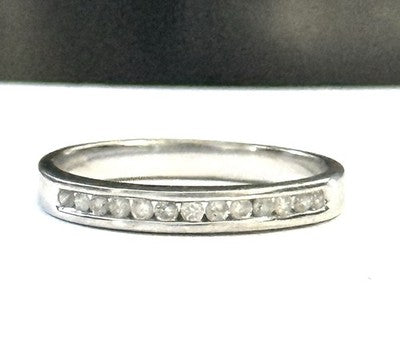 Sleek White Gold Channel 0.4ct Diamond Half Eternity Stacking Ring