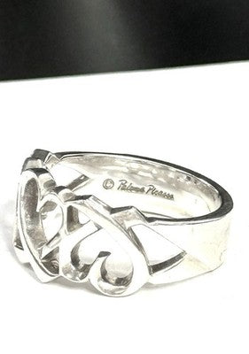 Authentic Tiffany & Co Paloma Picasso Triple Loving Heart Ring size K 1/2