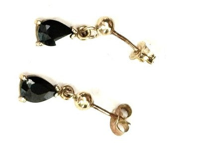 Sapphire Dangle Earrings 9ct Gold Studs