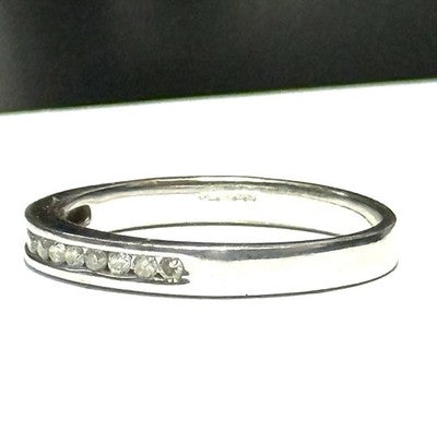 Sleek White Gold Channel 0.4ct Diamond Half Eternity Stacking Ring