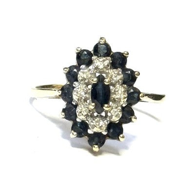 Diamond & Sapphire Marquis Multi Stone Ring