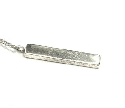 Tiffany & Co Diamond Bar Ingot Silver 925 & Chain Authentic