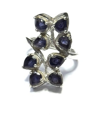 Stunning Blue Amethyst Multi Gem Floral Design Ring