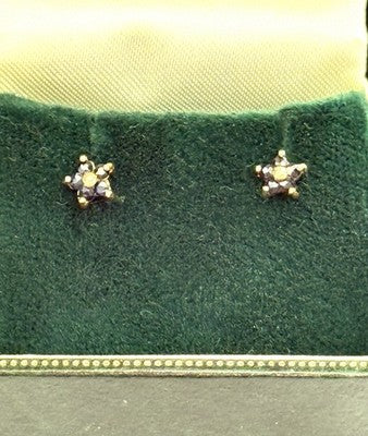 Sparkling Sapphire Flower 9ct Gold Stud Earrings