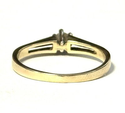 Cute Vintage Diamond Solitaire Size H 1/2 Gold Ring