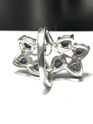 Stunning Blue Amethyst Multi Gem Floral Design Ring