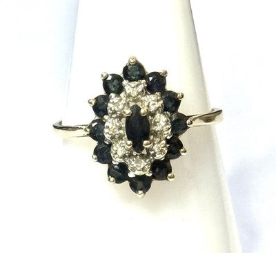 Diamond & Sapphire Marquis Multi Stone Ring