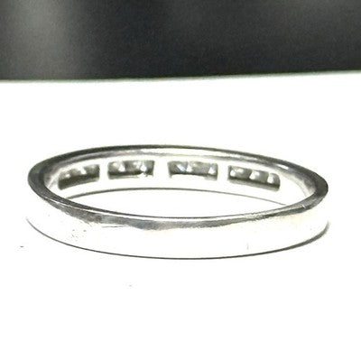 Sleek White Gold Channel 0.4ct Diamond Half Eternity Stacking Ring