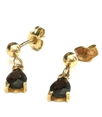 Sapphire Dangle Earrings 9ct Gold Studs