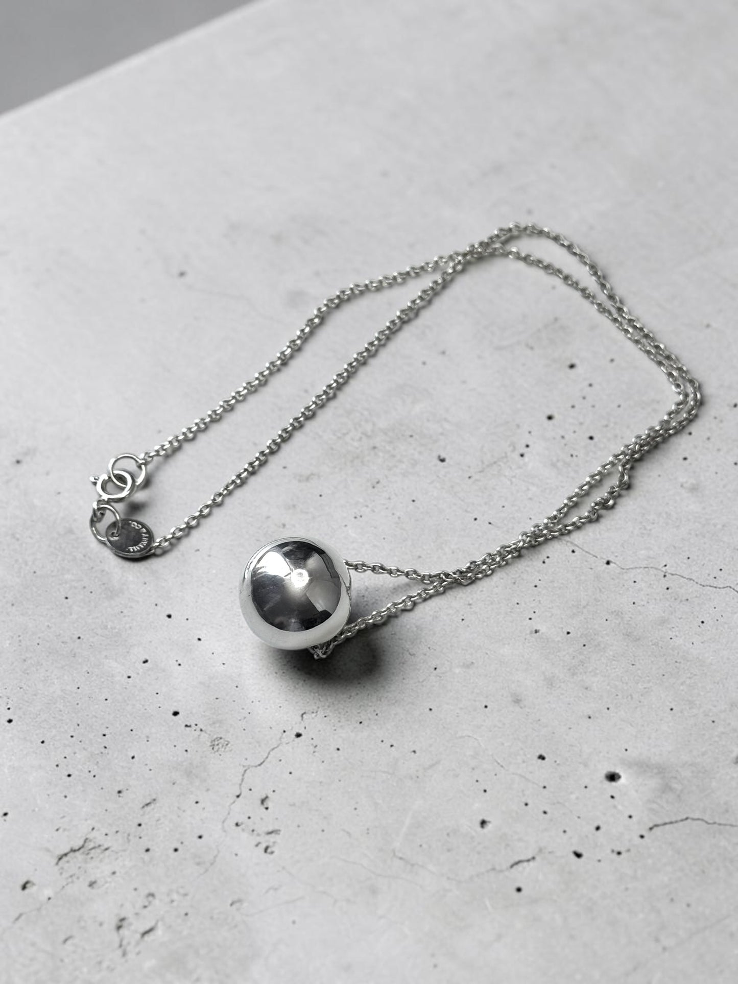 Rare Tiffany & Co Elsa Peretti Hardwear Ball Pendant 925 Silver