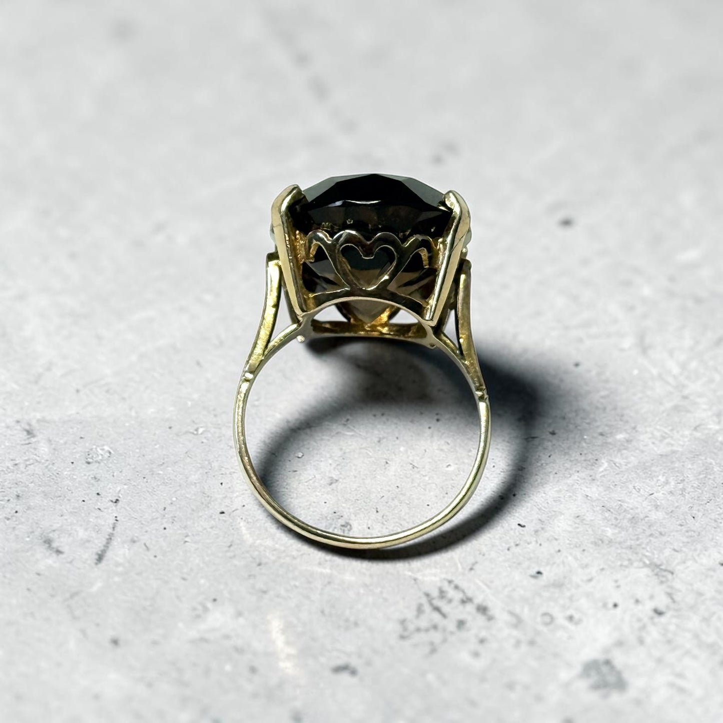 Vintage Statement 15ct Smokey Quartz Cocktail Ring 9k
