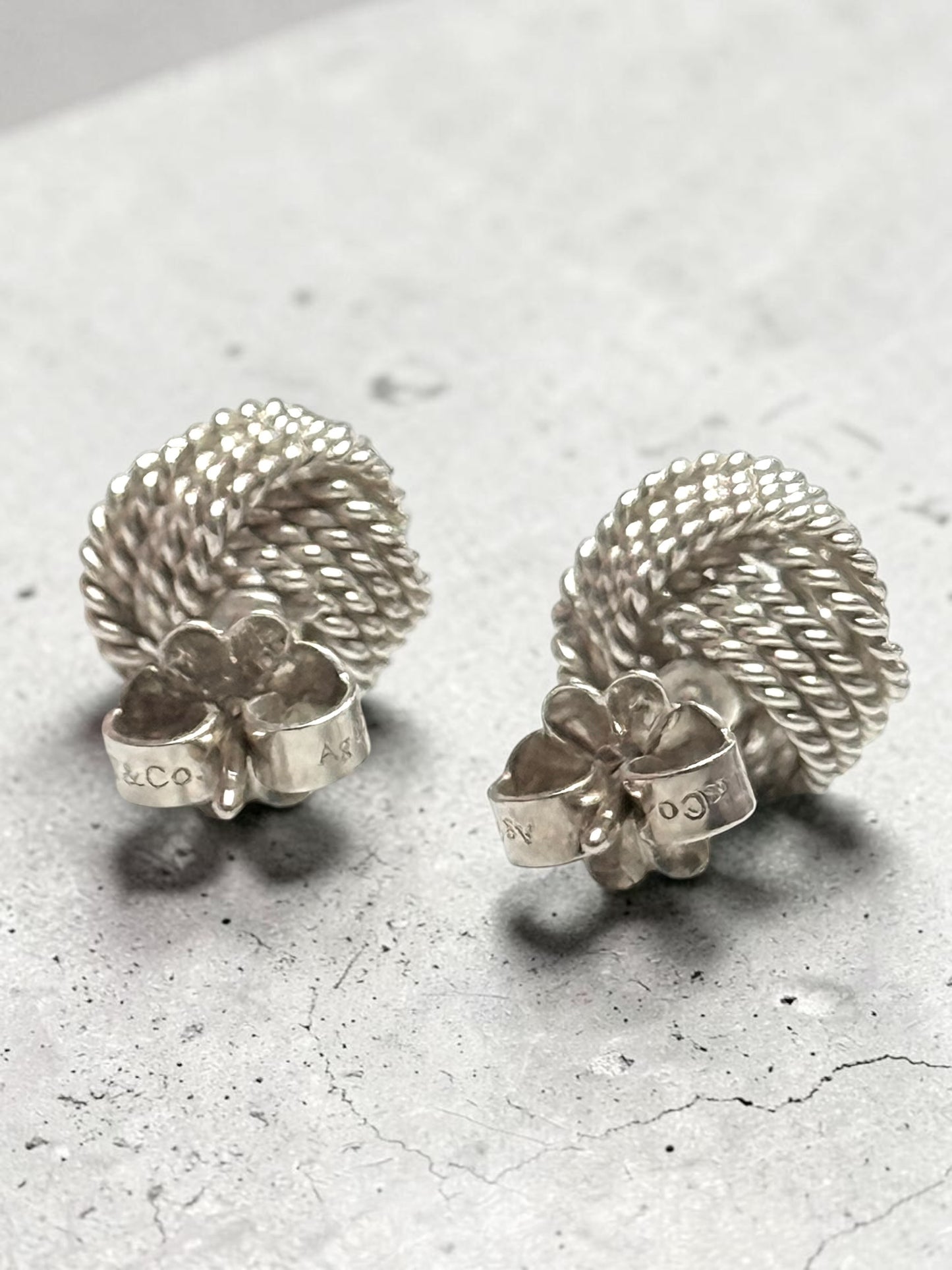Tiffany & Co Knot Earrings 925 Silver With Original Backs