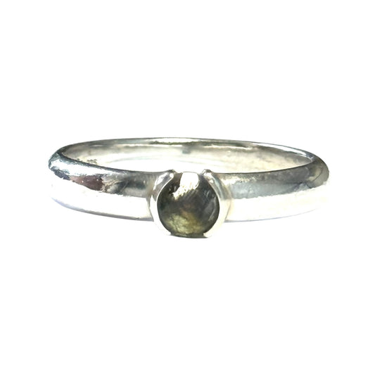 Rare Vintage Tiffany & Co Peridot Silver Stacking Ring Size K