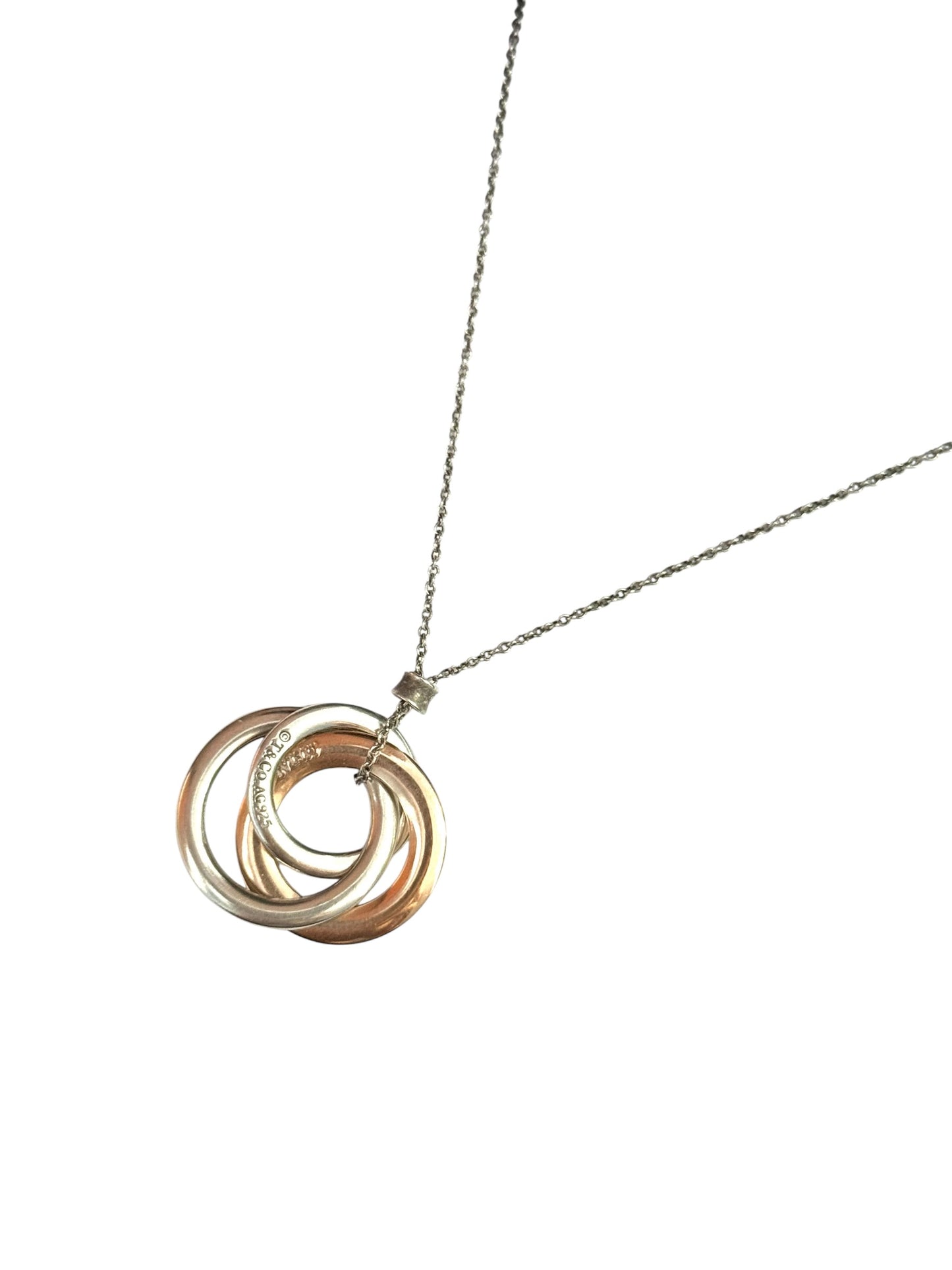 Rare Tiffany & Co Rubedo Three Circle Pendant & Chain