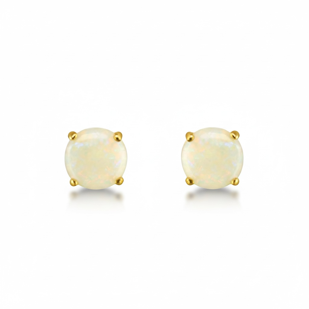 9ct Gold Genuine Opal Earrings New October Birth Stone