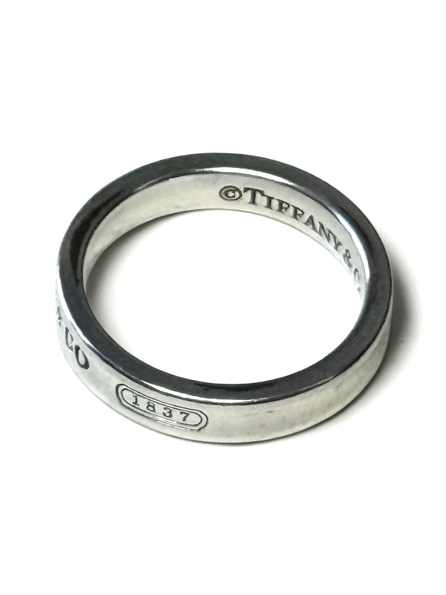 Tiffany & Co Concave Narrow Band 1837 Silver 925 Ring Size L