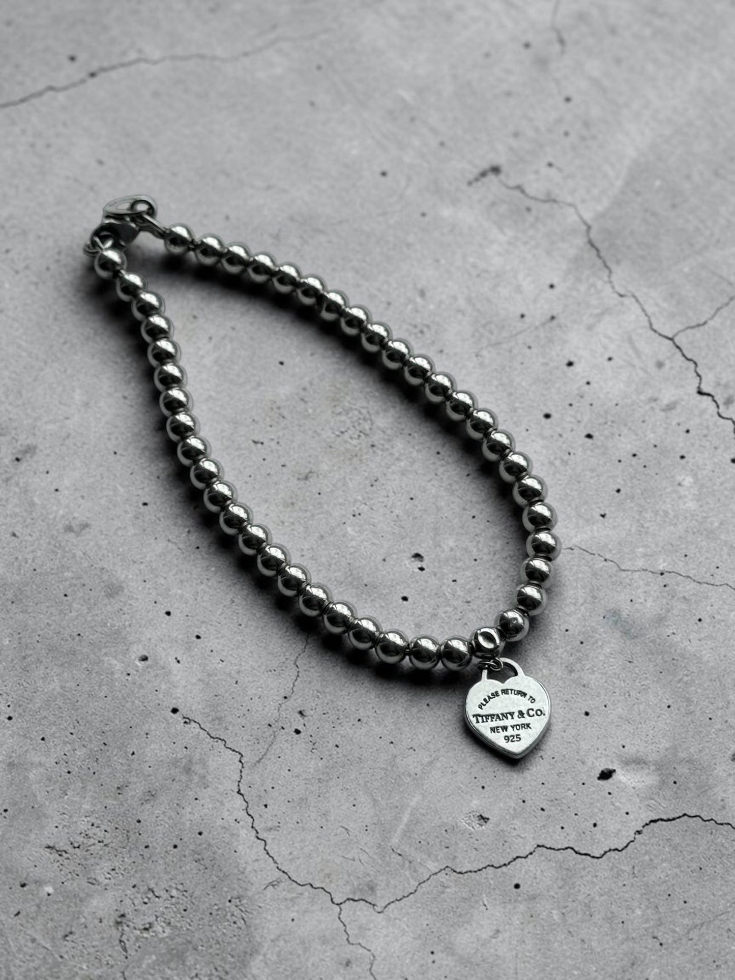 Tiffany & Co Heart Bead Bracelet Return To Tiffany Small 6.5"