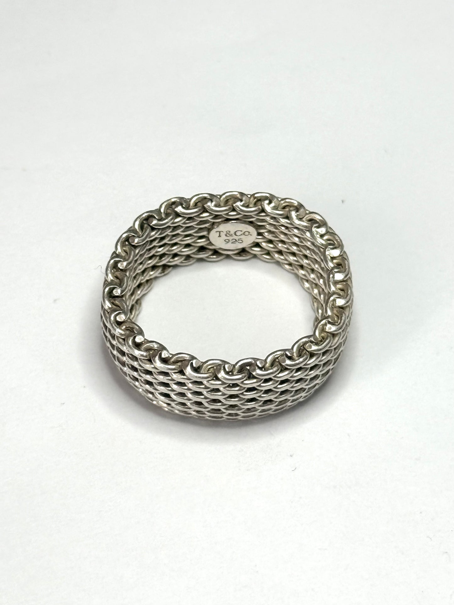 Tiffany & Co Somerset Mesh Ring Size T Unisex