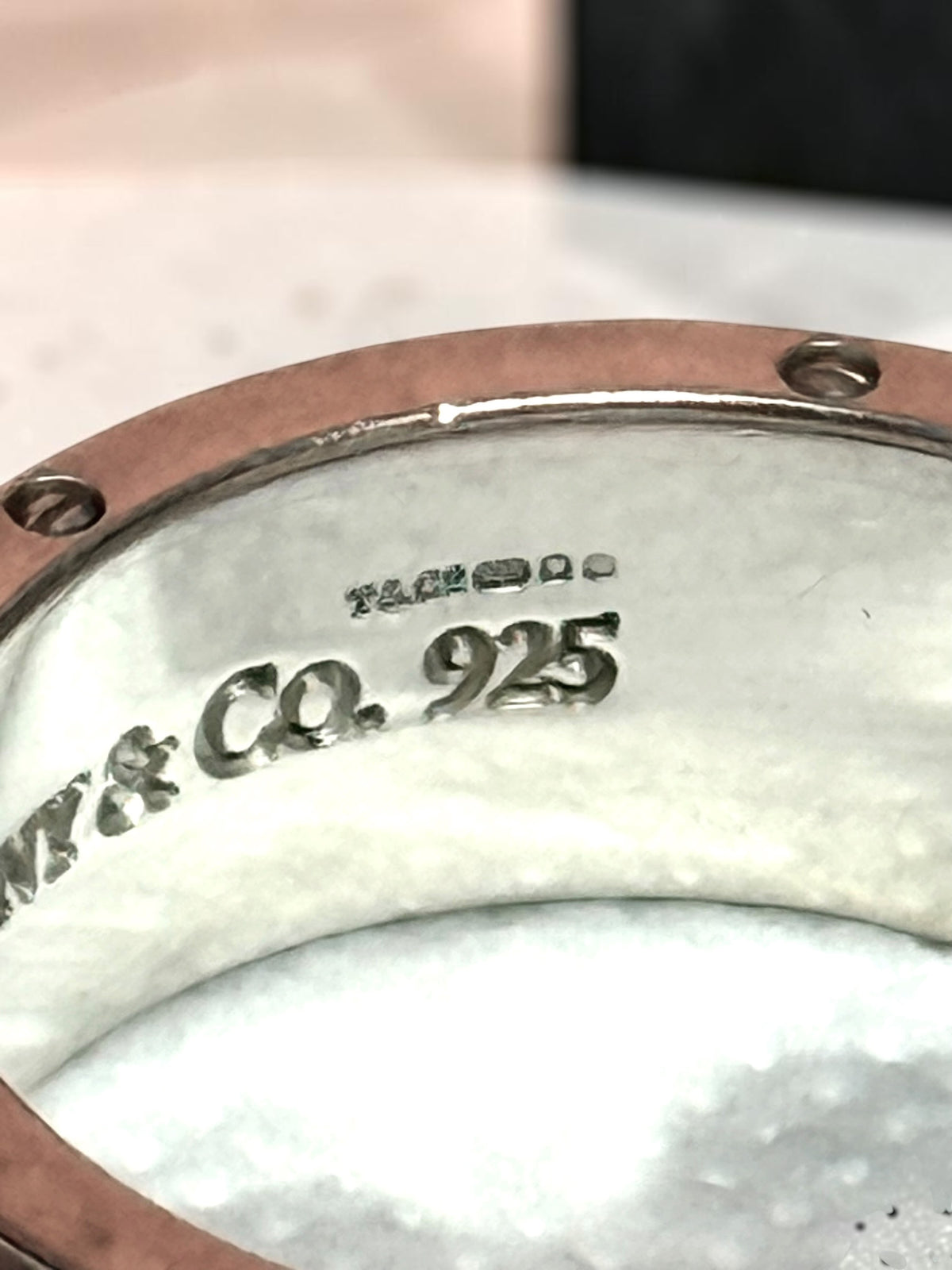 Tiffany & Co Unisex Metropolis Silver Band Ring Size V Hallmarked