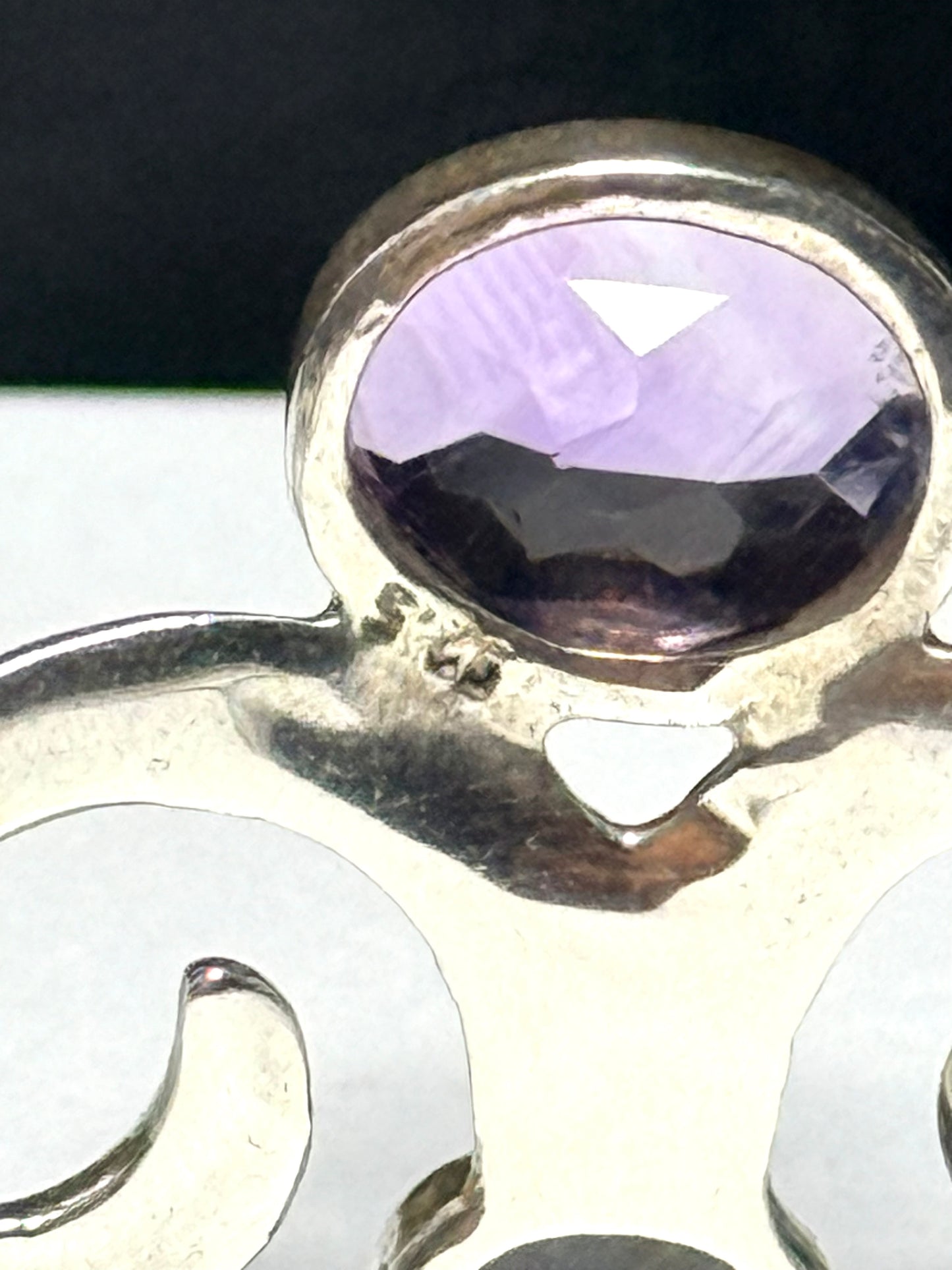 Arts & Craft Vintage Semi Precious Gem Silver Cuff