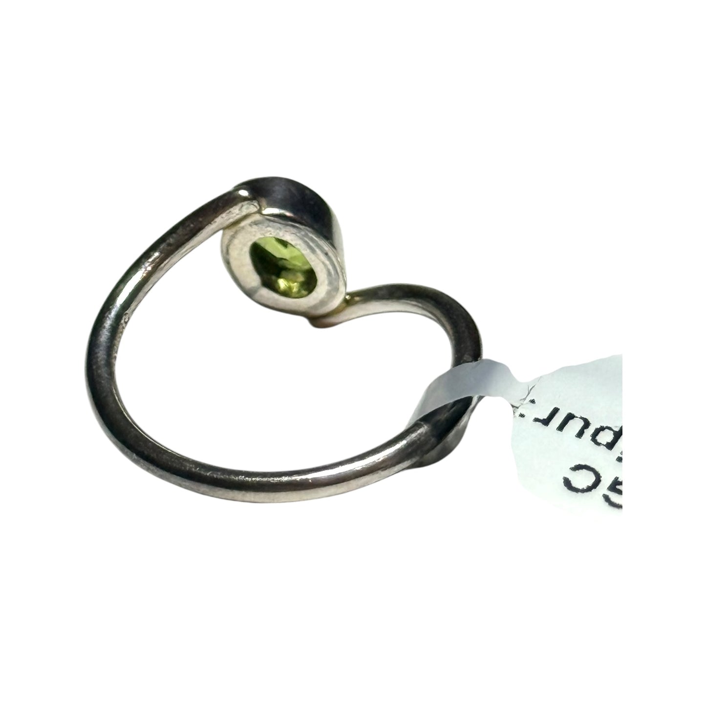 New Peridot Solitaire Silver Ring Size M - CSC