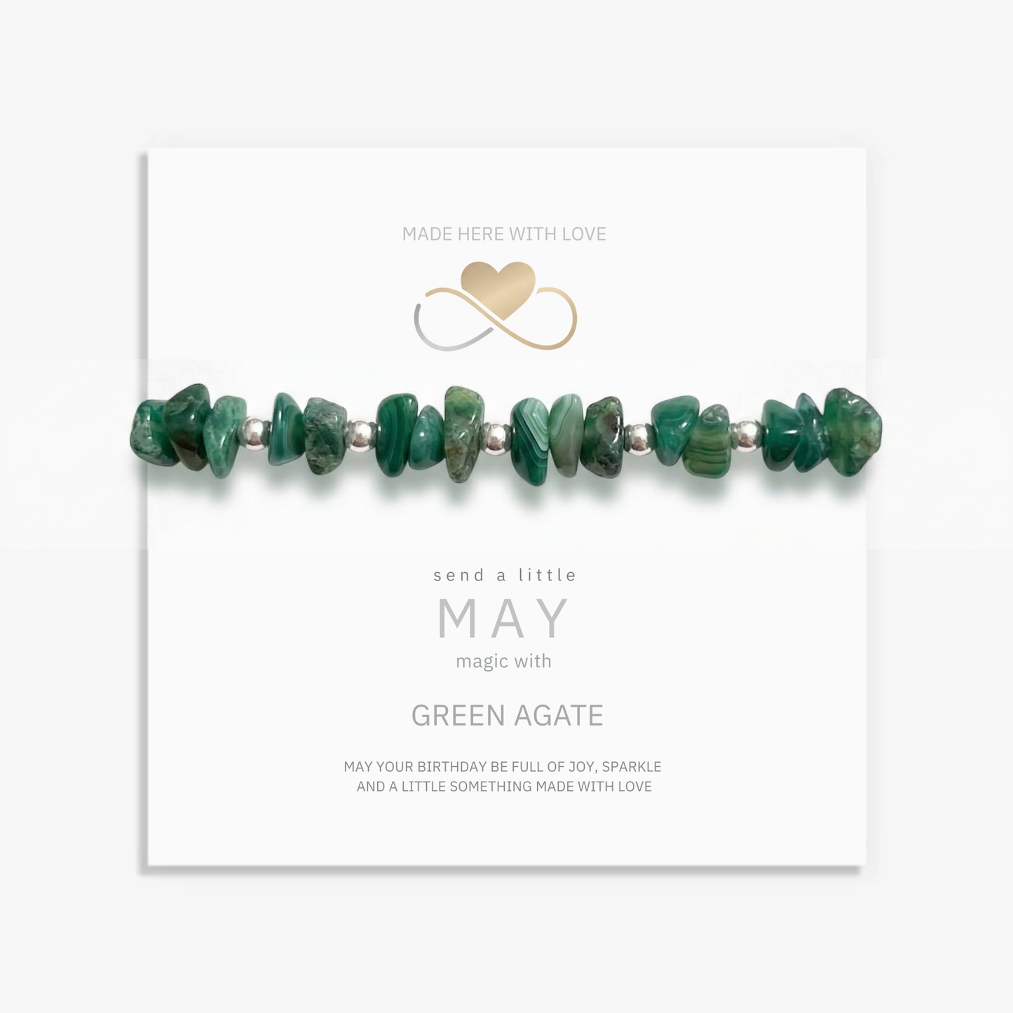 Green Agate Gemstone Bracelet
