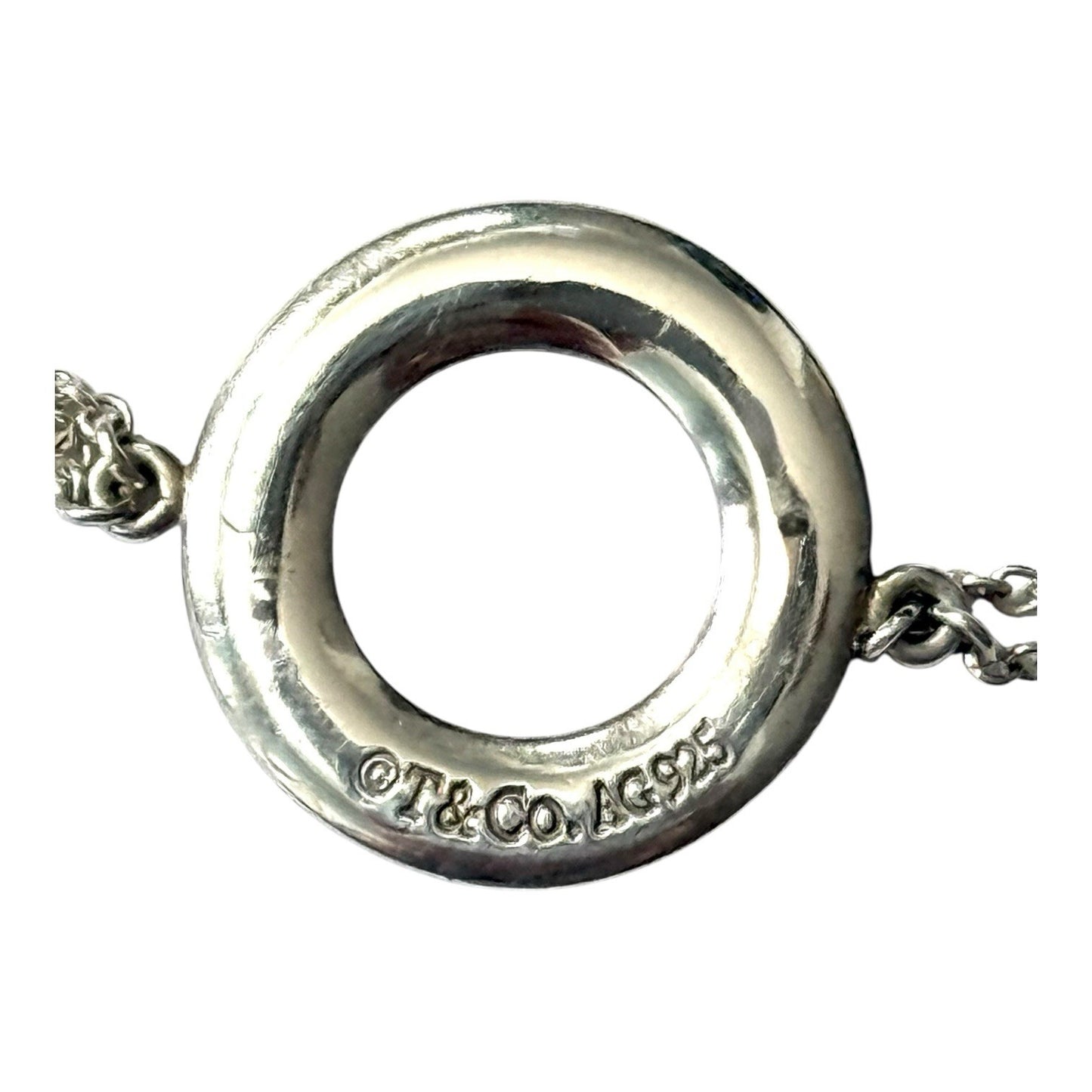 Tiffany & Co 1837 Open Circle Disc Bracelet 7" Double Chain