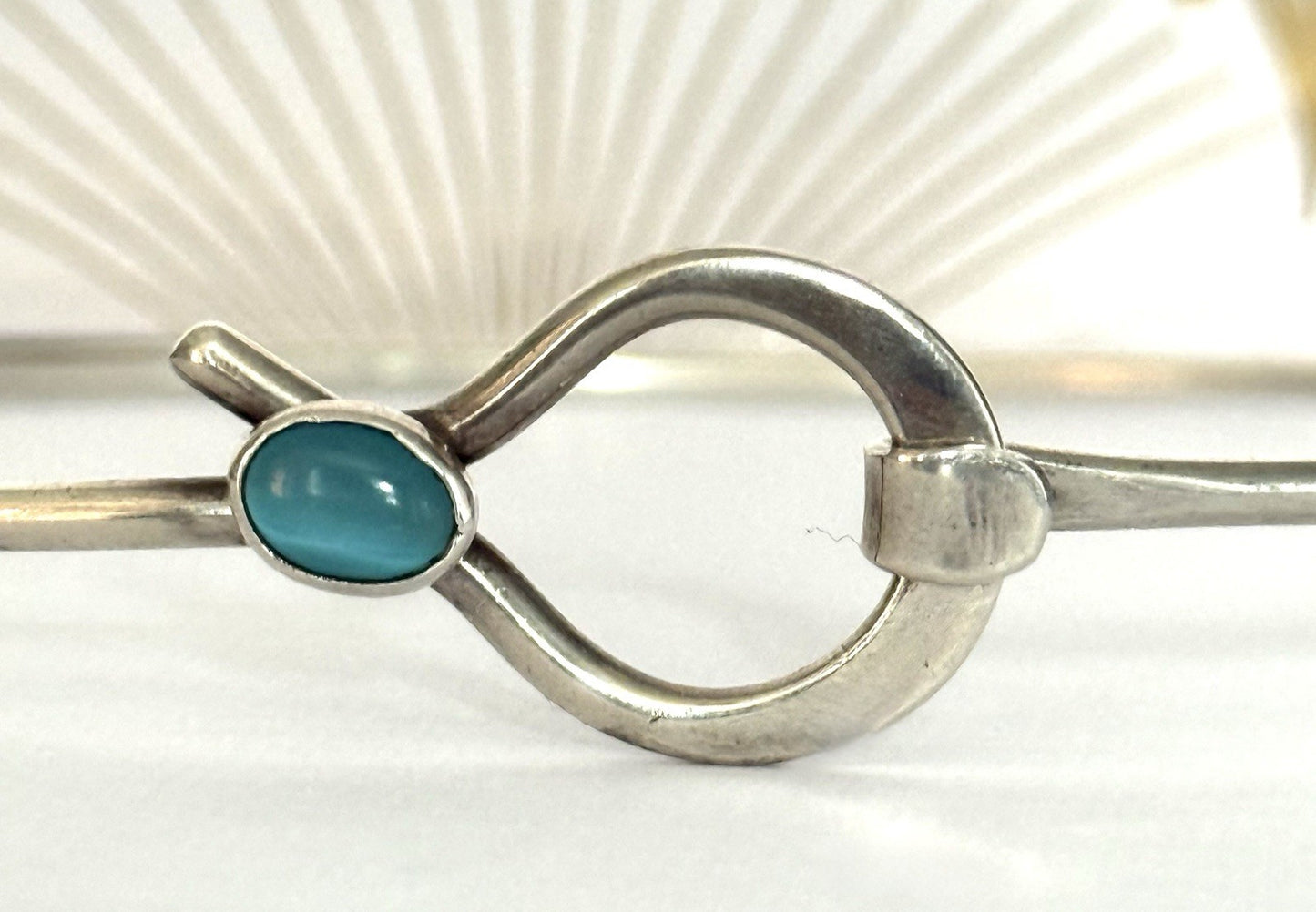 Blue Stone Silver Torque Necklace