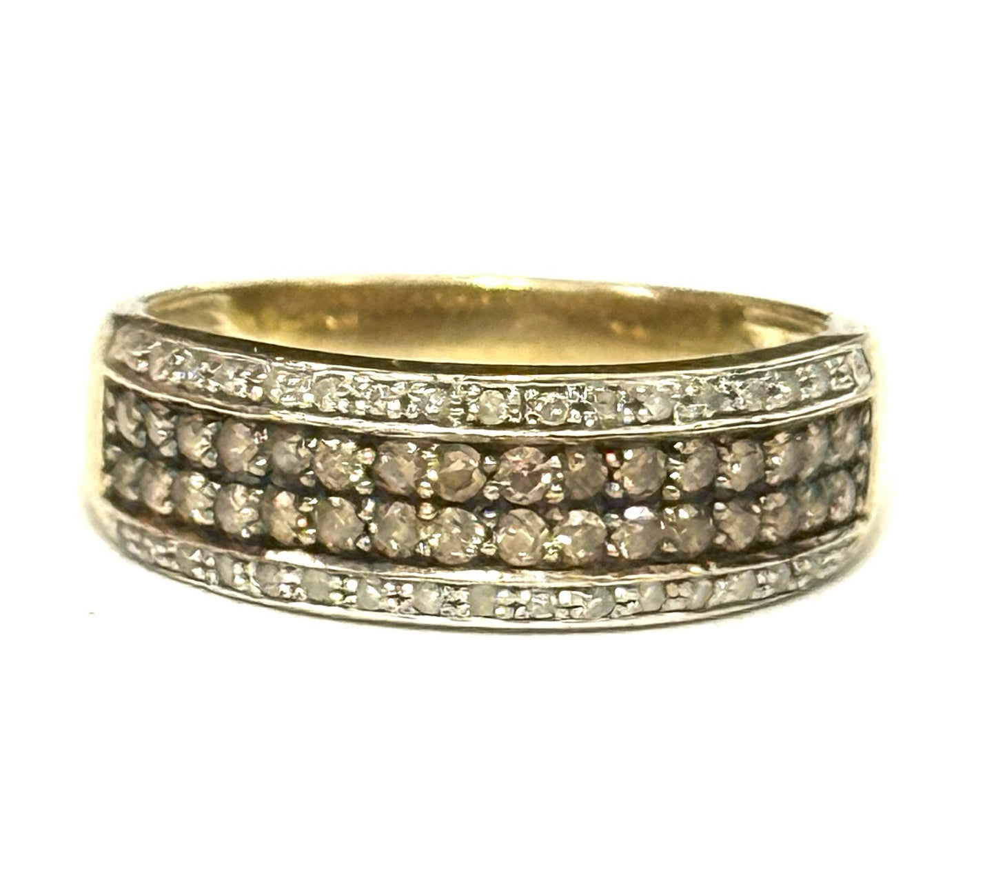 1 Carat Plus Champagne & White Multi Diamond Gold Ring