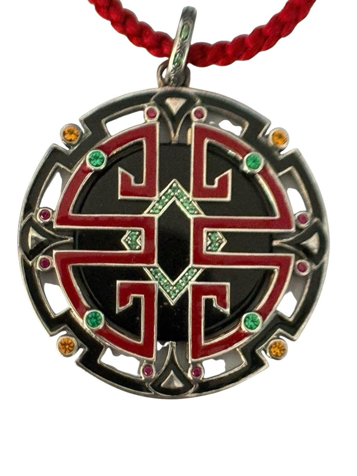 Thomas Sabo Red, Black & 925 Silver Pendant With Adjustable Rope Necklace
