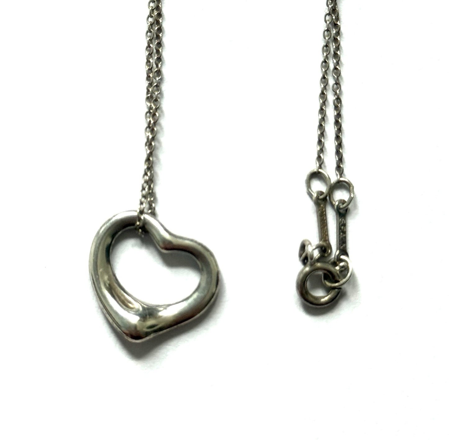 Tiffany & Co. Elsa Peretti Open Heart Pendant Necklace Sterling Silver 925