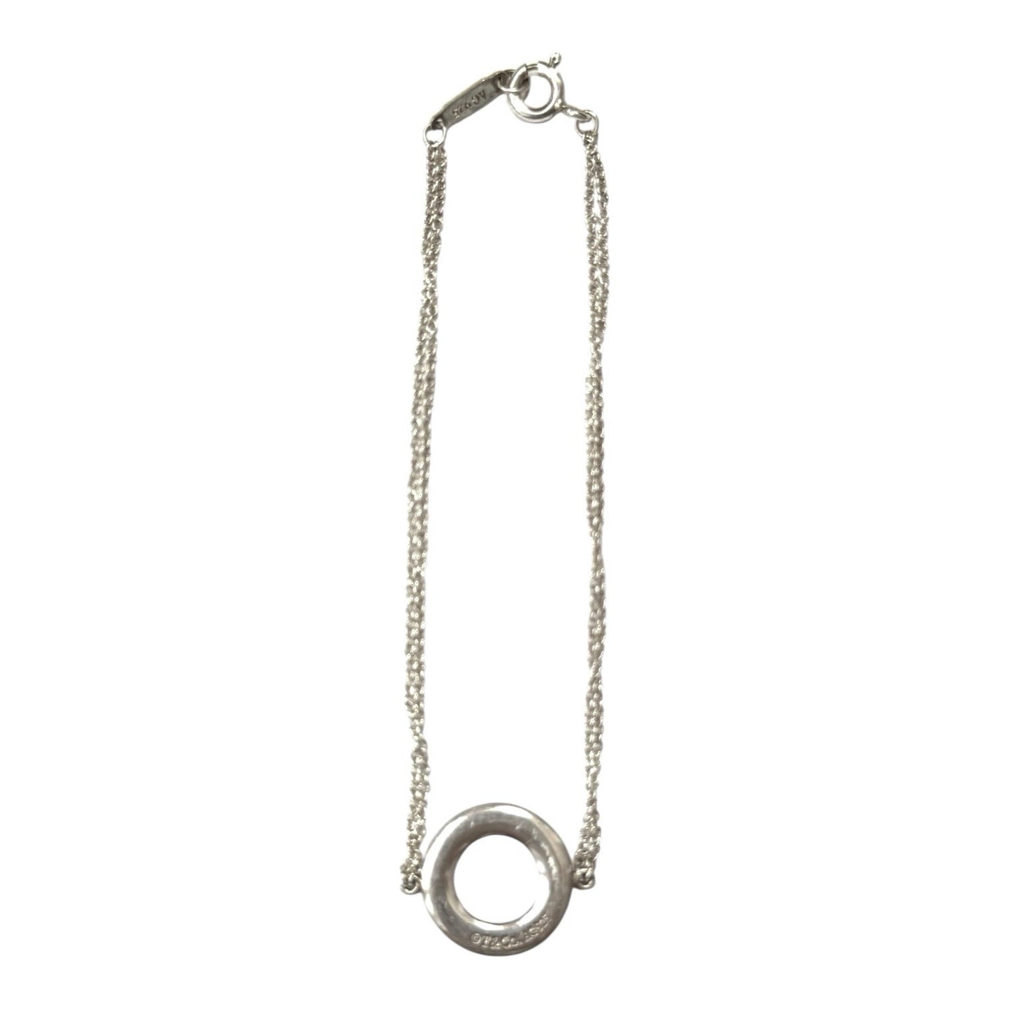 Tiffany & Co 1837 Open Circle Disc Bracelet 7" Double Chain