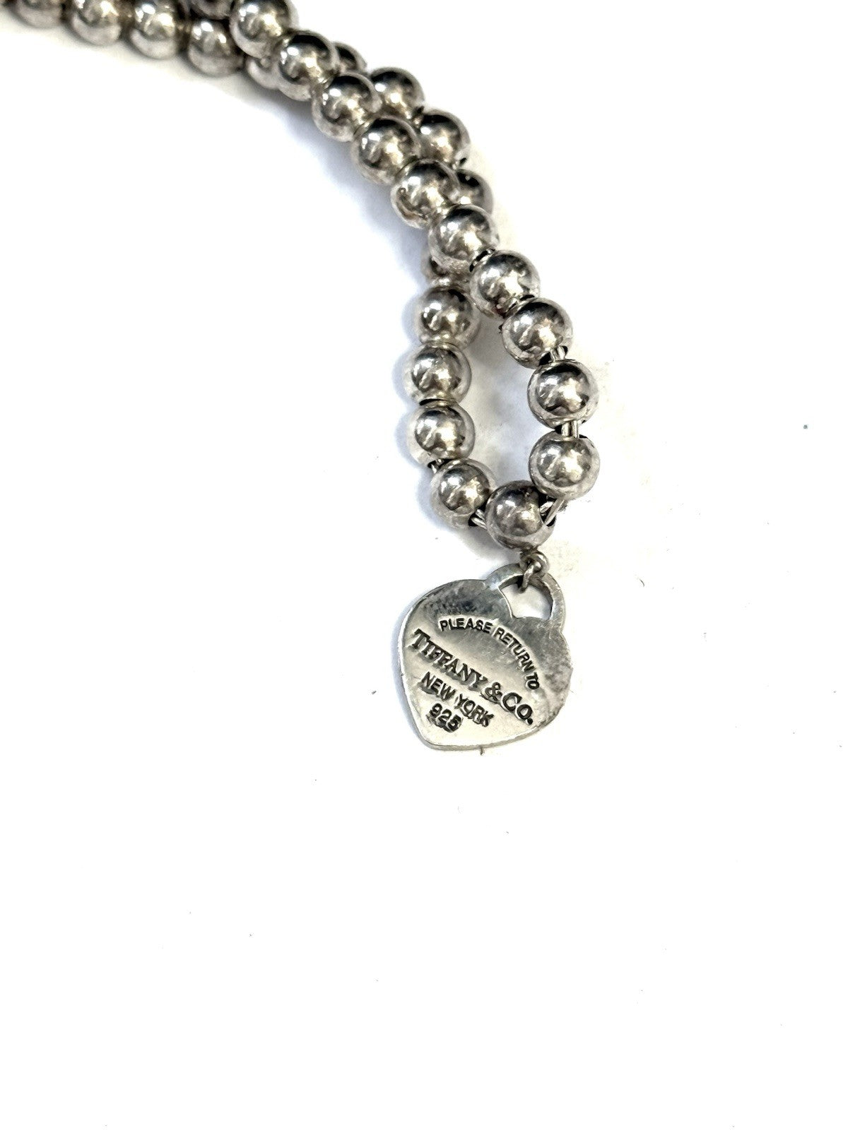 Classic Tiffany Blue Enamel Heart Silver 925 7" Bracelet