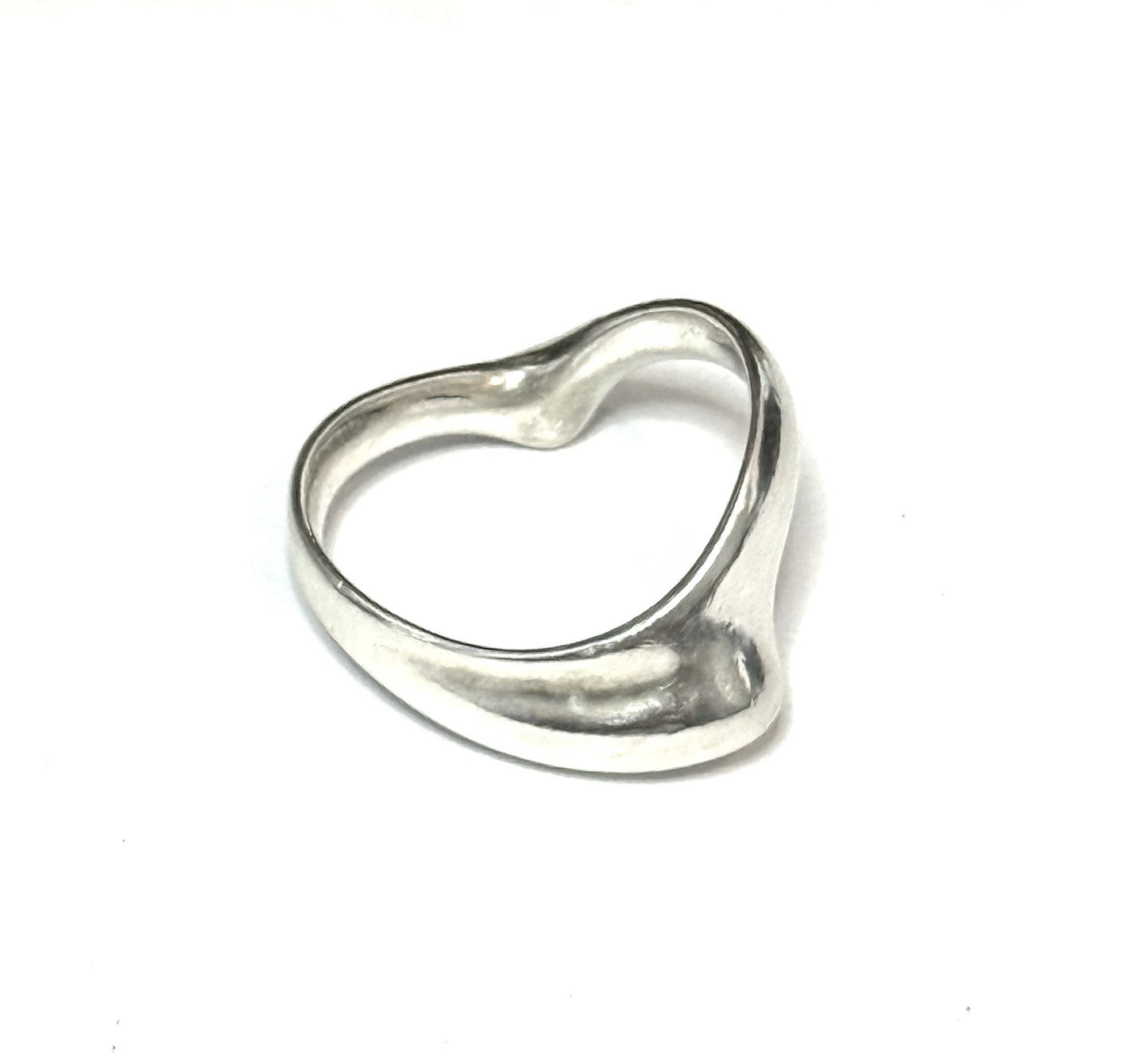 Tiffany & Co. Elsa Peretti Curve Open Heart Ring Size G Sterling Silver 925
