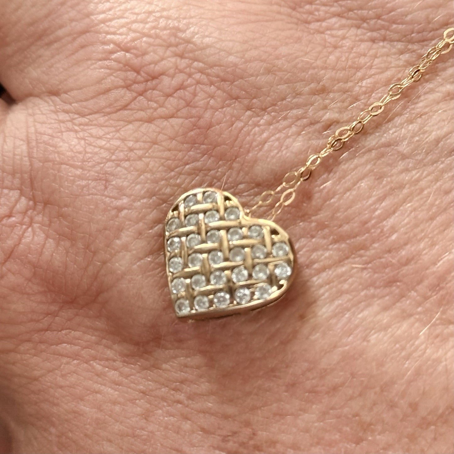 Multi Gem Heart Gold Pendant & Chain