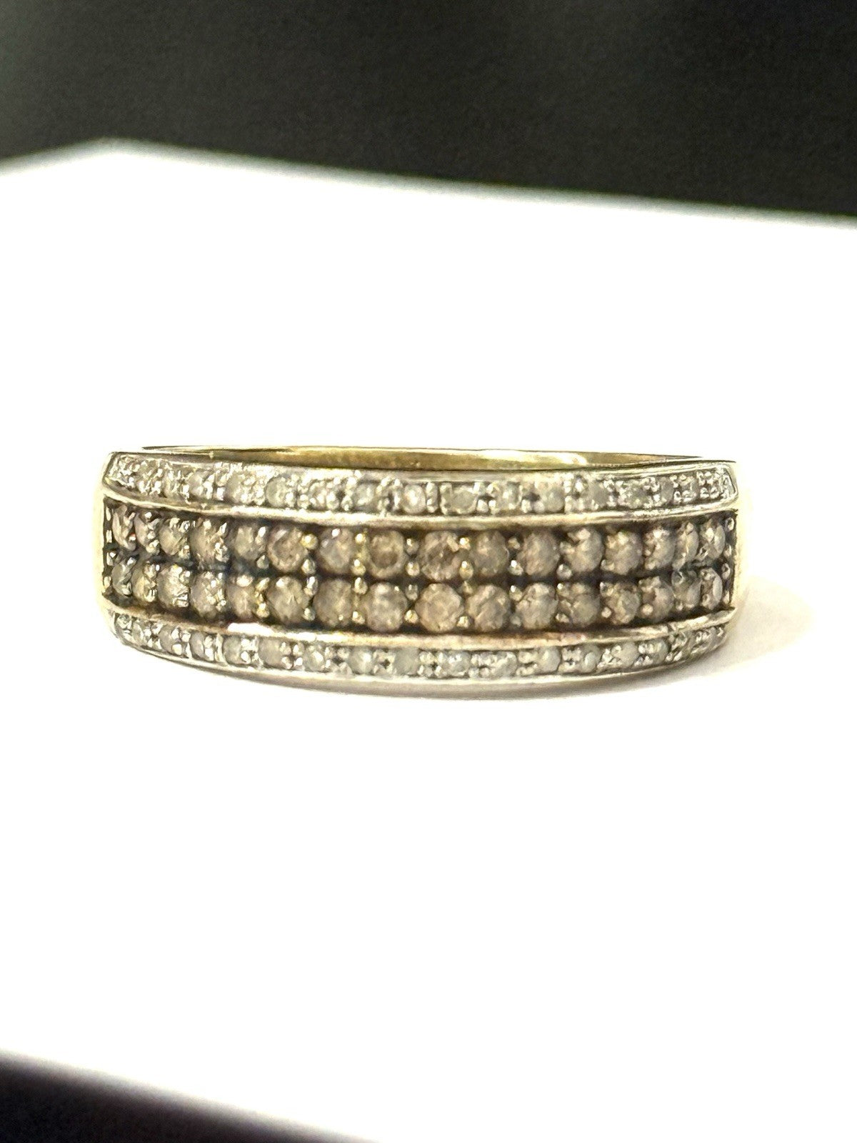 1 Carat Plus Champagne & White Multi Diamond Gold Ring