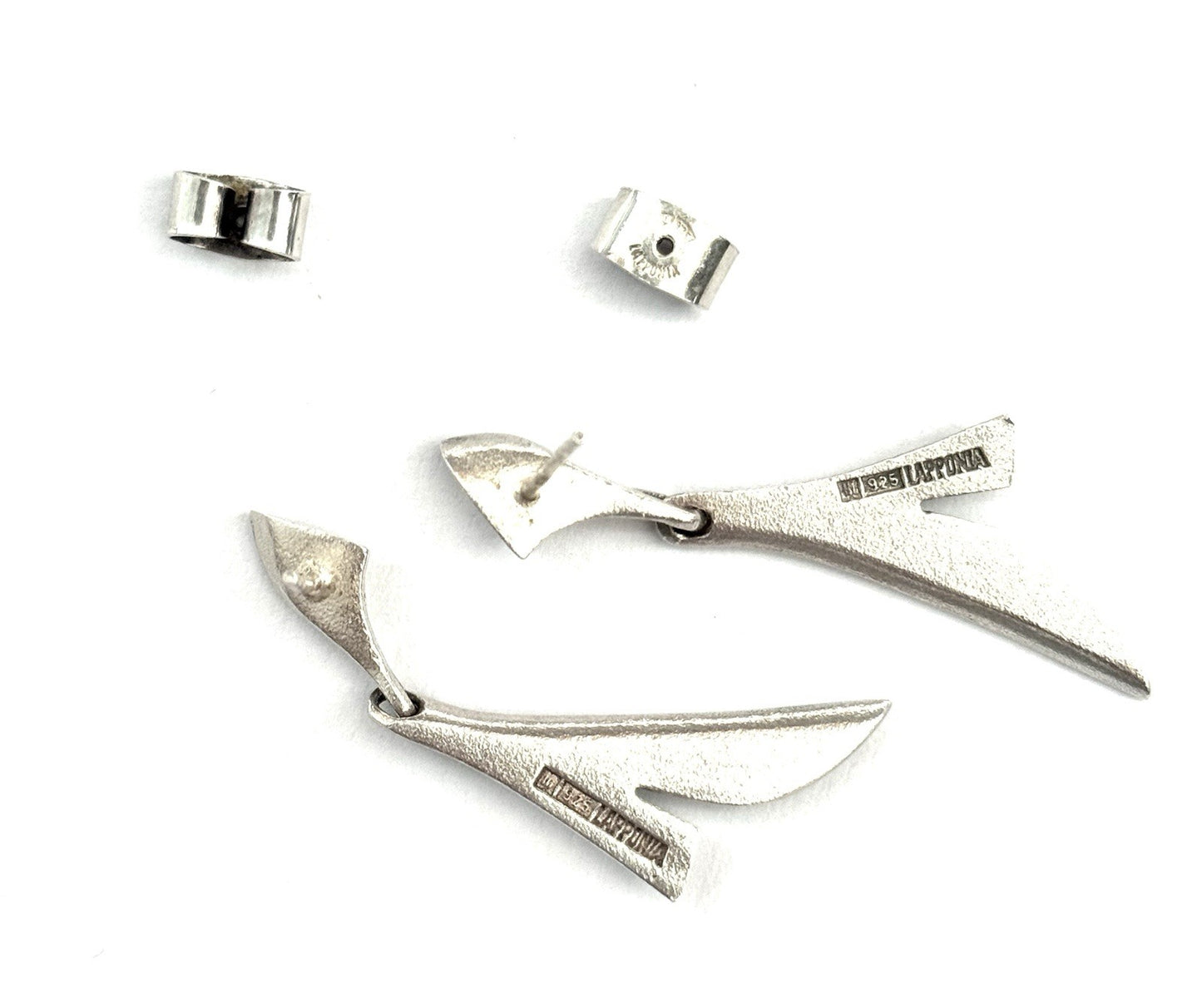 Lapponia Finland. Vintage Earrings by Zoltan Popovit in sterling silver