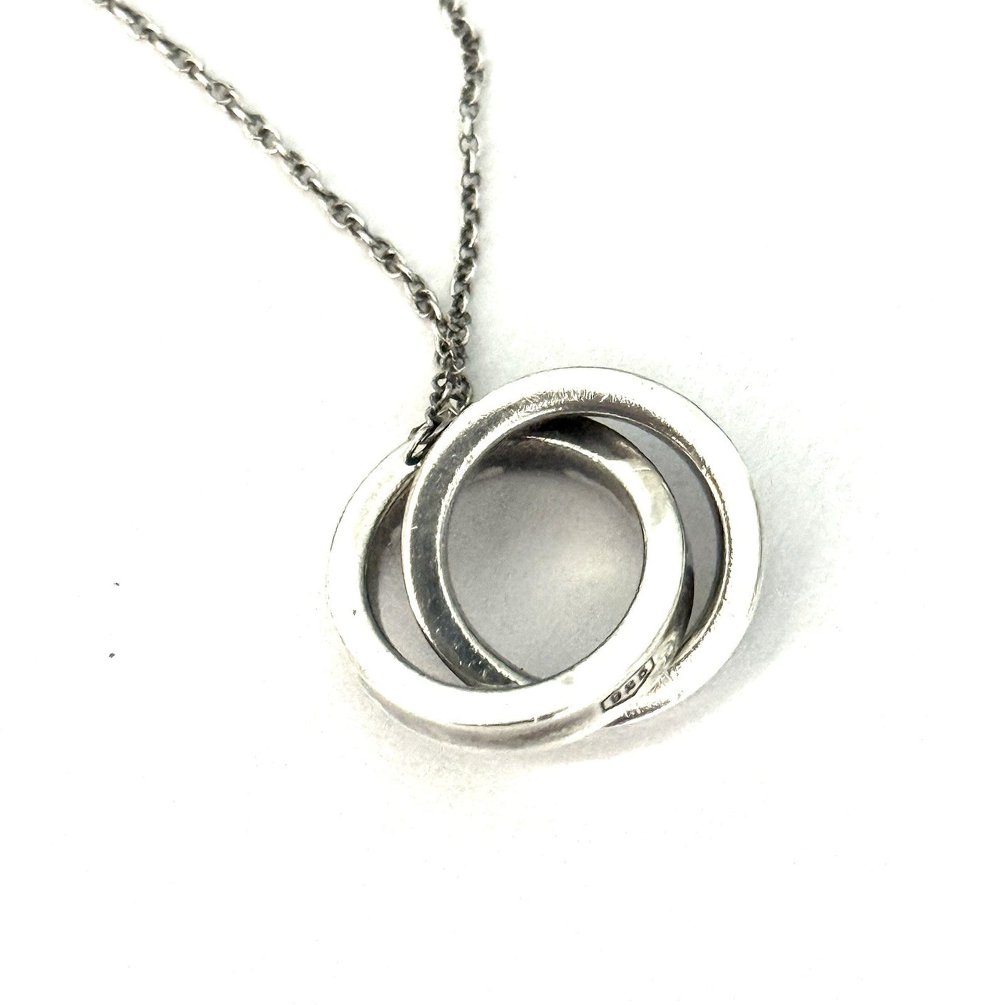 Authentic TIFFANY & Co 1837 Interlocking Circles Necklace Silver 925