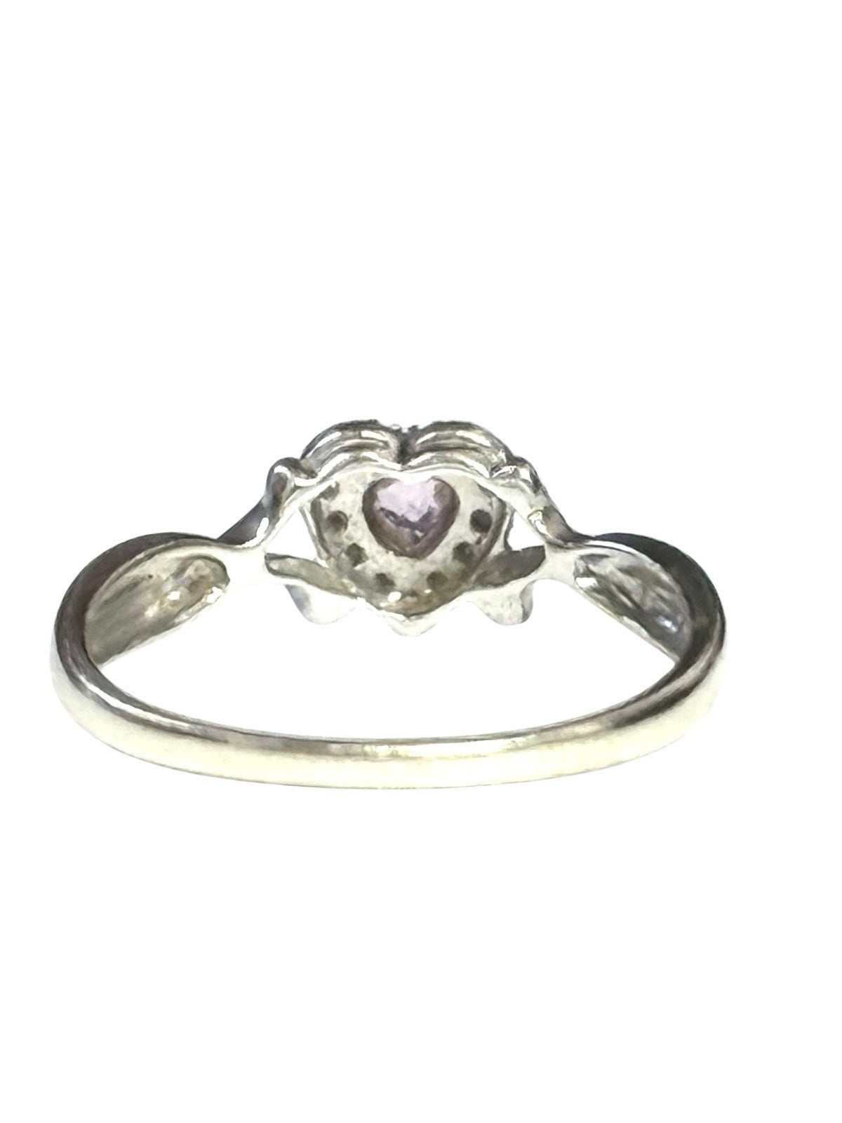 Pink Sapphire Heart & Diamond Halo White Gold Ring