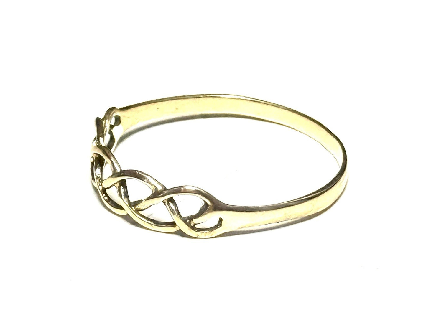 Simple Vintage 9ct Gold Twist Lattice Stacking Ring Size U