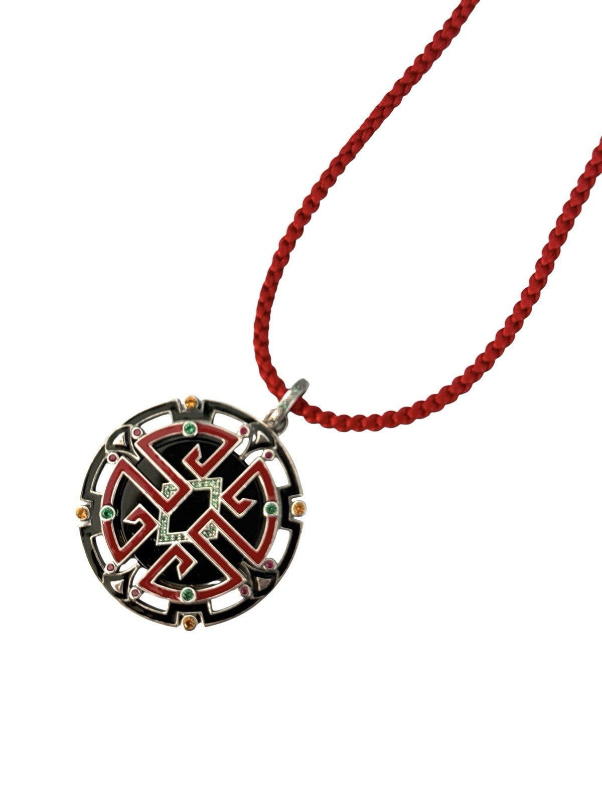 Thomas Sabo Red, Black & 925 Silver Pendant With Adjustable Rope Necklace